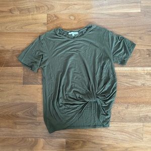 June and Hudson green knotted tee